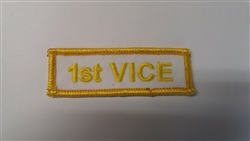 1st Vice Patch Gold on White 3"x3/4"