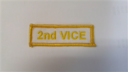 2nd Vice Patch Gold on White 3"x3/4"