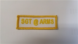 Sgt@Arms Patch Gold on White 3"x3/4"
