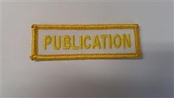 Publications Patch Gold on White 3"x3/4"