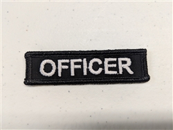 Officer 3"x3/4" White on Black