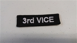 3rd Vice 3" x 1" Chapters Patch White on Black
