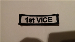 1st Vice 3" x 1" Department Patch Black on White