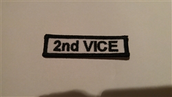 2nd Vice 3" x 1" Department Patch Black on White