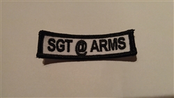 Sgt @ Arms 3" x 1" Department Patch Black on White