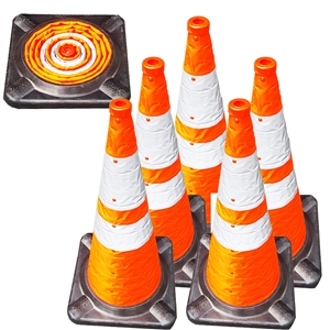 28" Lighted Collapsible Traffic Cone - First Responder