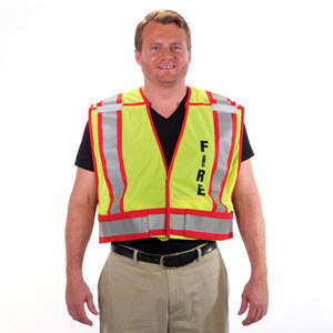 Fire Dept 5 Point Breakaway Public Safety Vest Lime