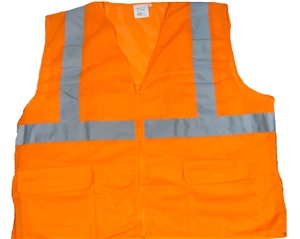 Class 2 Orange Safety Vest With Pockets