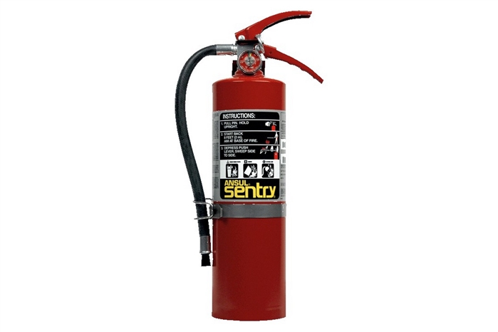 ANSUL SENTRY DRY CHEMICAL FIRE EXTINGUISHER - 5 LB. WITH VEHICLE BRACKET