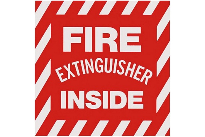 FIRE EXTINGUISHER INSIDE SIGN - 4" X 4"