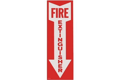 FIRE EXTINGUISHER ARROW SIGN - 4" X 12"