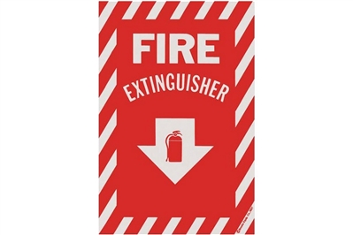 FIRE EXTINGUISHER ARROW SIGN - 8" X 12"