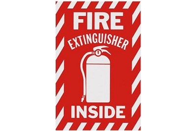 FIRE EXTINGUISHER INSIDE SIGN - 6" X 9"