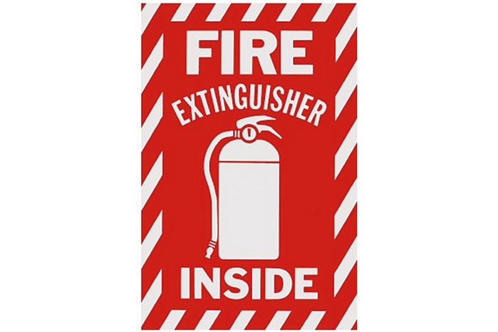 FIRE EXTINGUISHER INSIDE SIGN - 6" X 9"