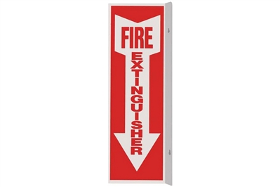 FIRE EXTINGUISHER ARROW 90 ANGLE SIGN - 4" X 12"