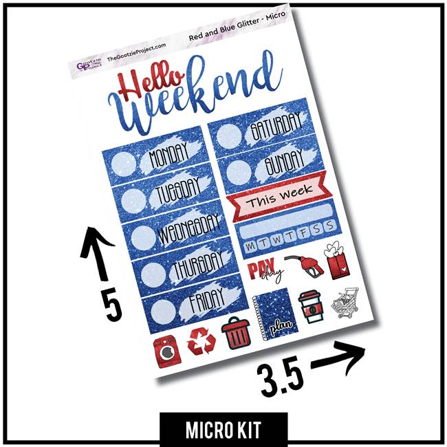 Red and Blue Glitter Micro Kit