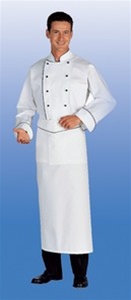 Omera Chef Apron with black piping
