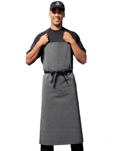 Black Pinstriped Travel Chef Apron