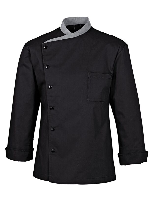 Juliuso long Sleeved Chef Jacket black with grey