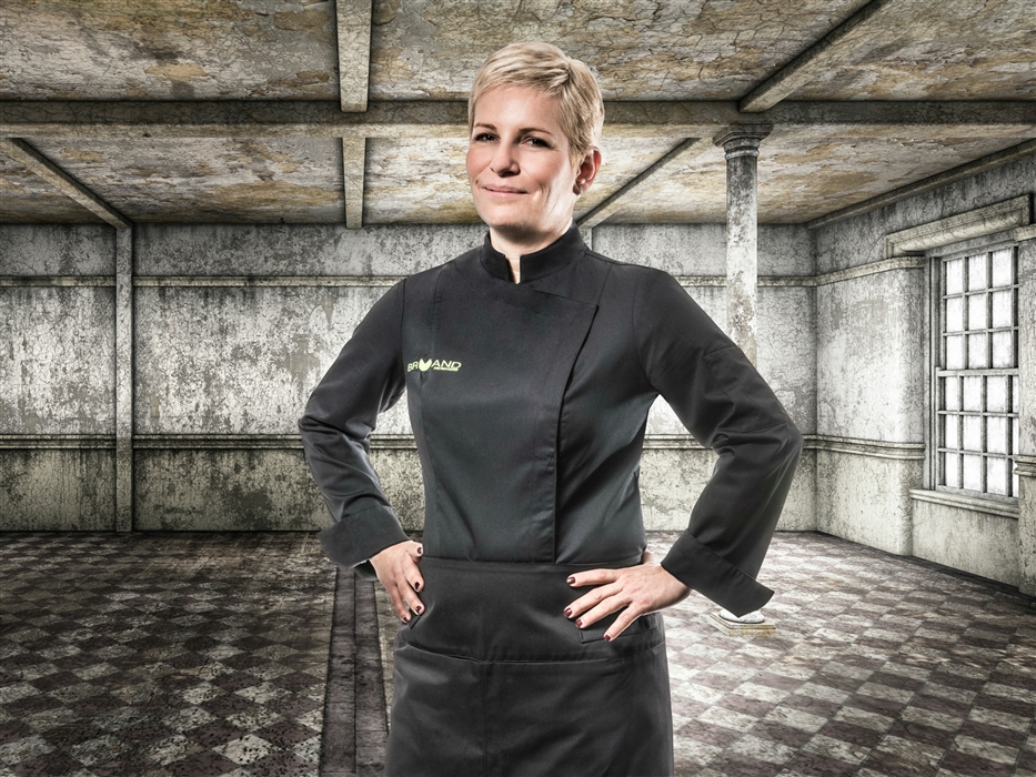 Sienne classic women fitted Chef jacket black