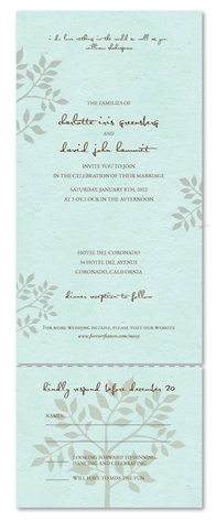 Tiffany Blue Wedding Invitations | Shalom (seeded paper, plantable into wildflowers)