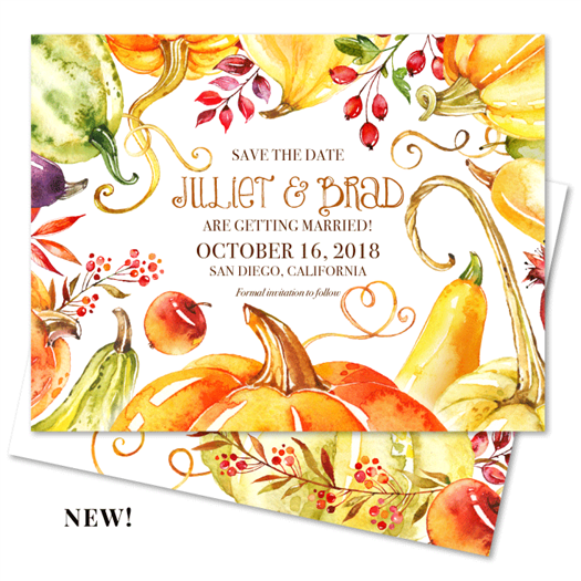 Autumn Wedding Save the Date Cards | Abundant Harvest (100% recycled paper)