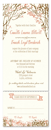 Send n Sealed Wedding invitations on 100% Recycled Paper - Southern Trees