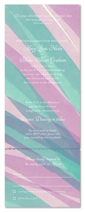 Send n Sealed Wedding invitations on 100% Recycled Paper - Aloe Vera Color Splash