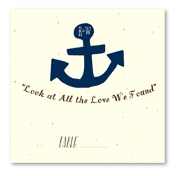 Wedding Table Cards - Anchor of Love (*seeded paper)