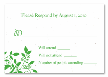Wedding Response Cards ~ Andromeda's Vine (seeded paper)