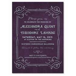 Chalk Wedding Invitations - Antique Book