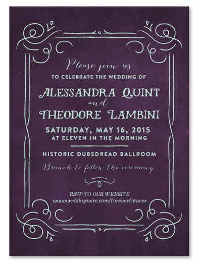 Chalk Wedding Invitations - Antique Book