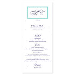 Unique Paper Wedding Menus | Antique Frame (plantable, Lavender, black)