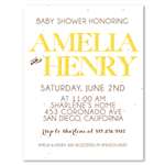 Baby Shower Invitations ~ Antique Lettering (seeded paper)