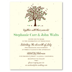 Apple Tree wedding invitations with green apple