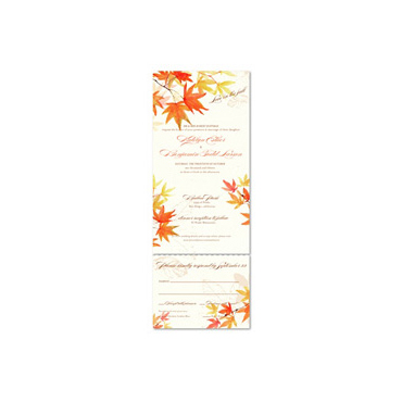 Fall Wedding Invitations with Autumn Leaves on 100% Recycled Paper