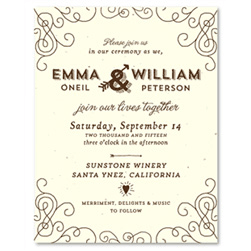 Wine Country Wedding Invitations with handwritten fonts - Elegant Back-Country