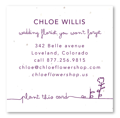 Seeded Paper Business Cards | From Bud to Flower