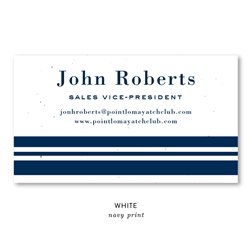 Seeded Paper Business Cards on plantable paper | Navy Stripes