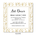 Chevron Business Cards Seeded Flower | Gold Wheat