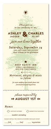 Tree Wedding Invitations - Big Sur Trails