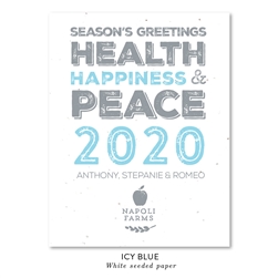 Bold Type Business Holiday Greeting Cards, Blue vintage font