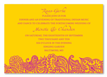 Indian Insert Cards for Rass Garba ~ Bombay