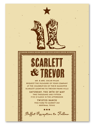 Western Wedding Invitations ~ Boots & Spurs *plantable