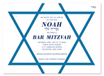 Boston Bar Mitzvah Invitations Star of David (seeded)