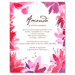 Watercolor Bridal Shower Invitations ~ Botanical Blooms