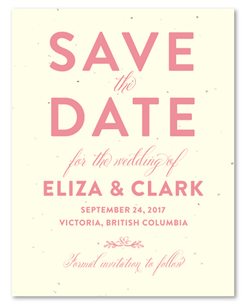 Plantable Save the Date ~ Bright and Bold