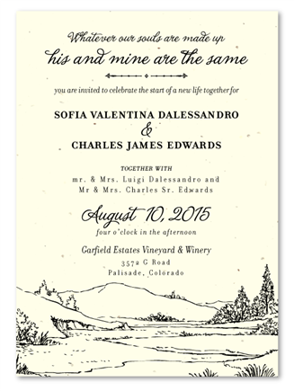 Natural Wedding Invitations ~ By the Little Brook