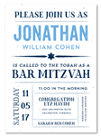 Blue Bar Mitzvah Invitations | California Blue