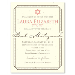 Unique Bat Mitzvah Invitations ~ California (seeded)